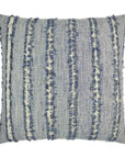 On The Fringe Textured Stripes Slate Blue Large Throw Pillow With Insert - Uptown Sebastian