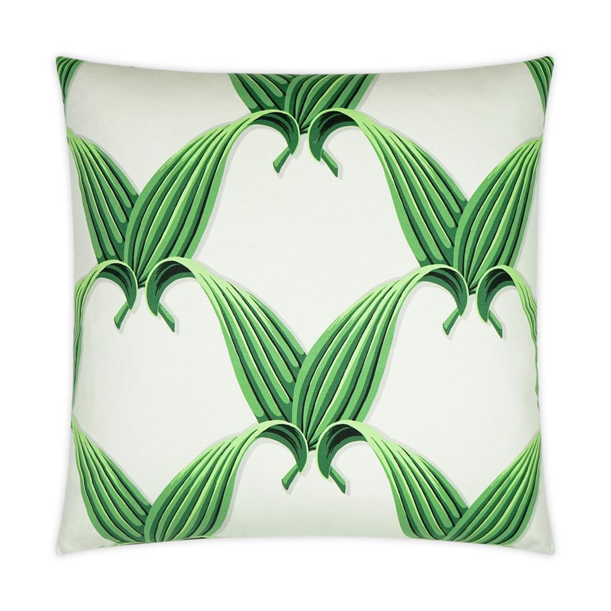 Palmbre Floral Green Large Throw Pillow With Insert - Uptown Sebastian