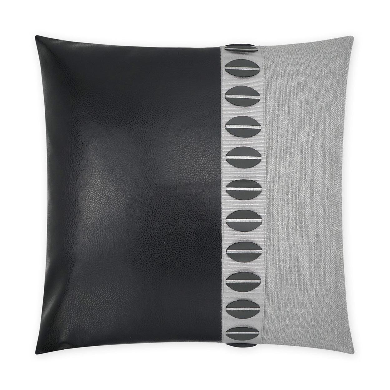 Paros Black Band Black Silver Large Throw Pillow With Insert - Uptown Sebastian