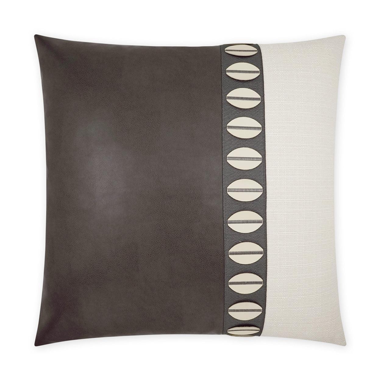 Paros IvoryBand Grey Large Throw Pillow With Insert - Uptown Sebastian