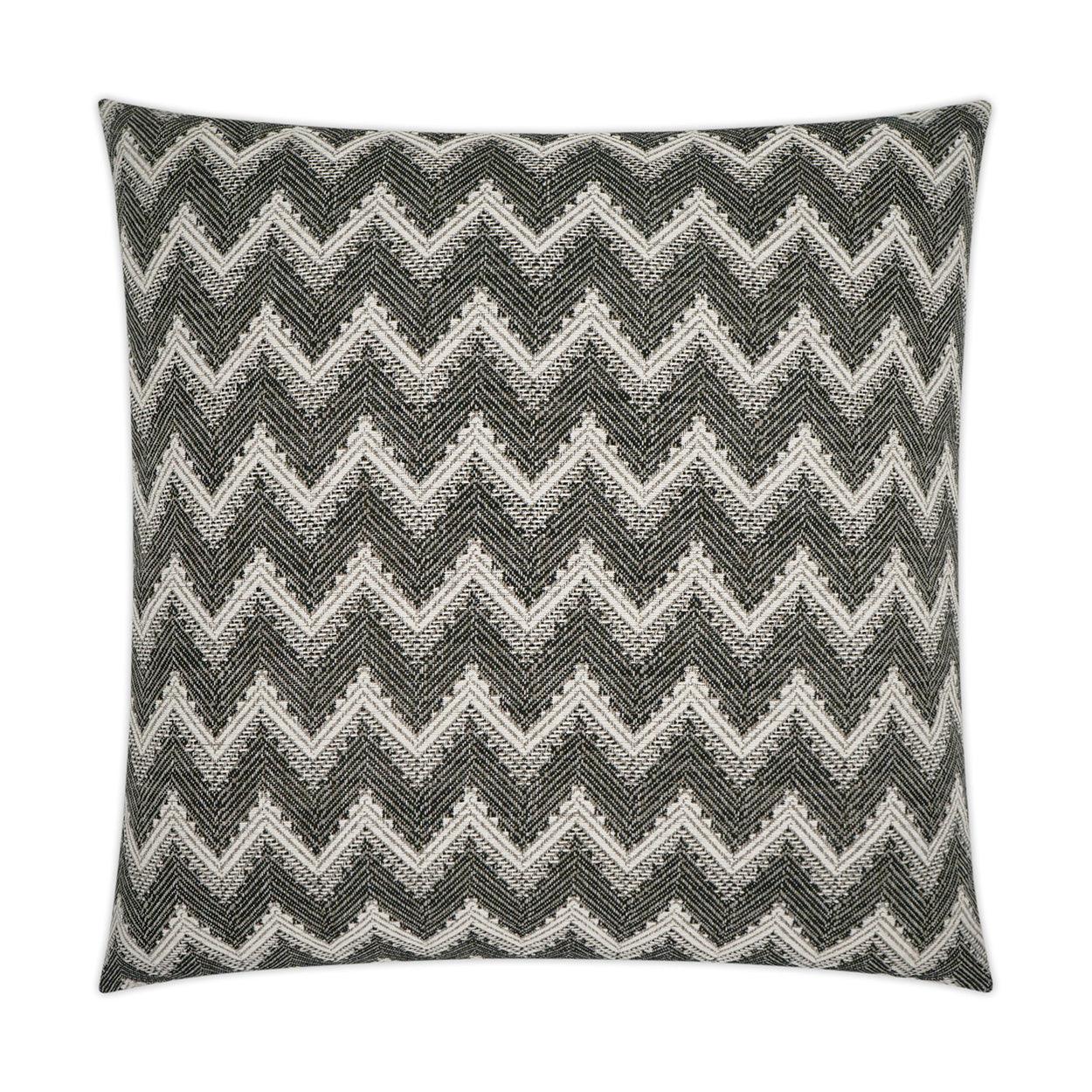 Parquet Charcoal Global Chevron Grey Large Throw Pillow With Insert - Uptown Sebastian