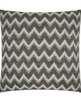 Parquet Charcoal Global Chevron Grey Large Throw Pillow With Insert - Uptown Sebastian