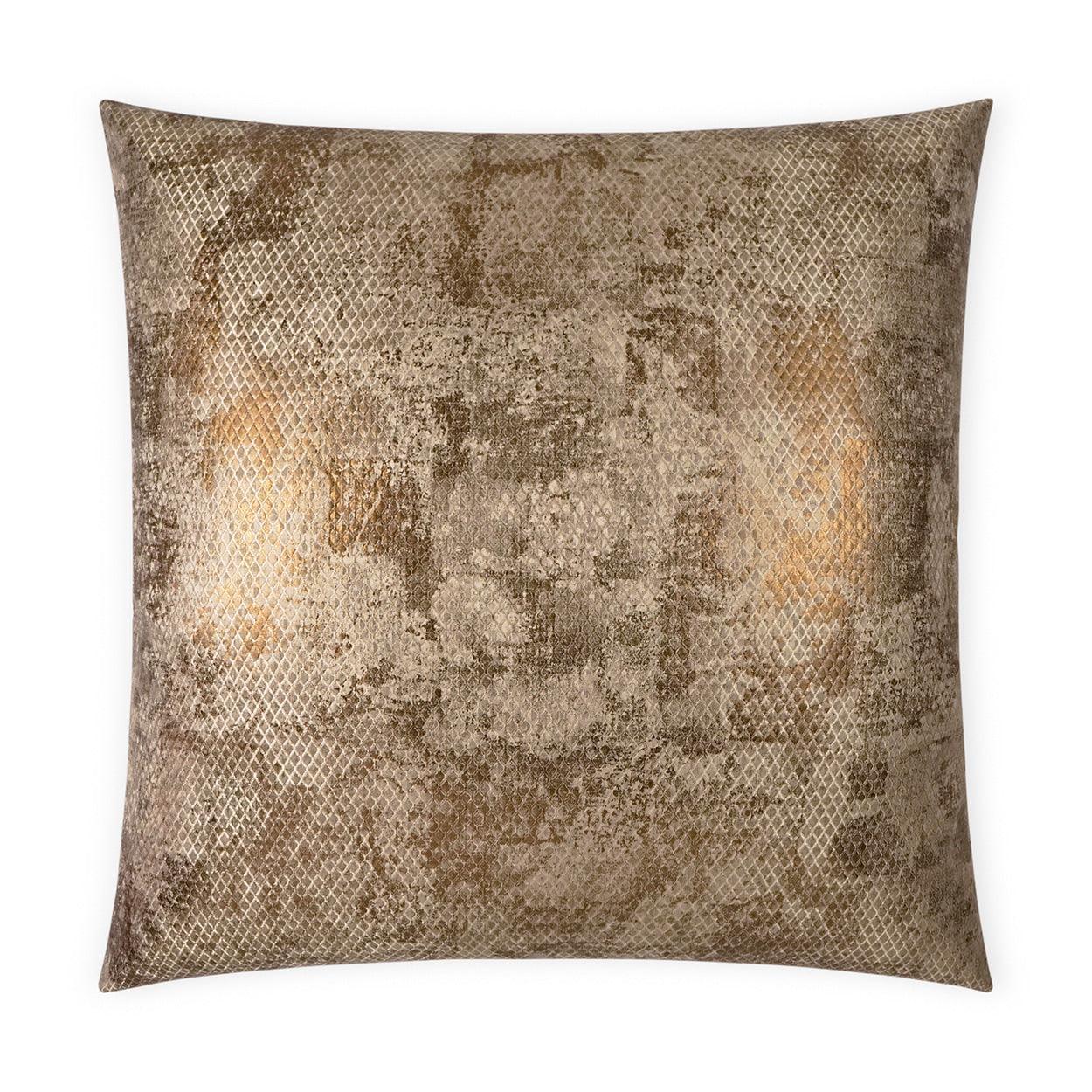 Pitone Bronze Animal Glam Bronze Large Throw Pillow With Insert - Uptown Sebastian