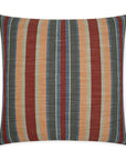 Ponce Lodge Western Chic Stripes Red Large Throw Pillow With Insert - Uptown Sebastian