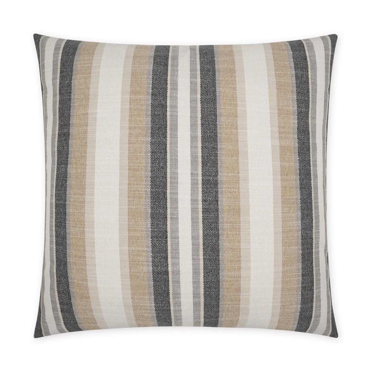 Ponce Western Chic Stripes Tan Taupe Large Throw Pillow With Insert - Uptown Sebastian