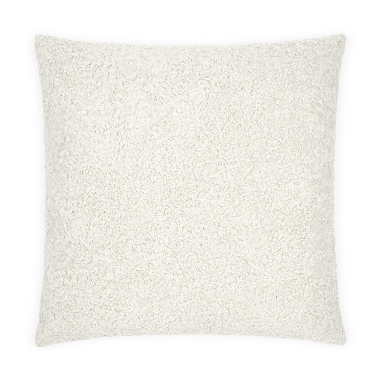 Poodle Ivory Solid Faux Fur Ivory Large Throw Pillow With Insert - Uptown Sebastian