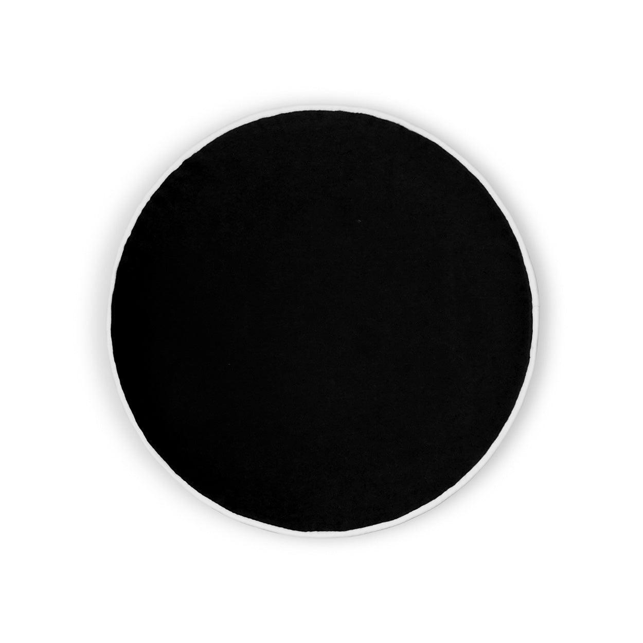 Posh Circle Black Solid Black Large Throw Pillow With Insert - Uptown Sebastian