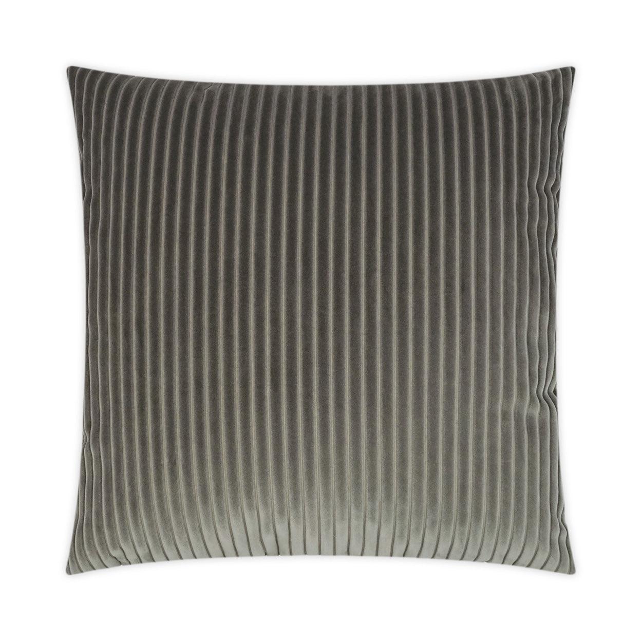 Postrio Smoke Solid Textured Stripes Grey Large Throw Pillow With Insert - Uptown Sebastian