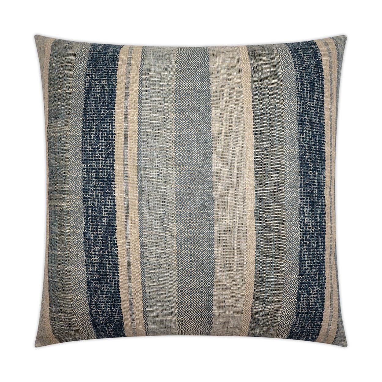 Prologue Indigo Global Stripes Blue Large Throw Pillow With Insert - Uptown Sebastian