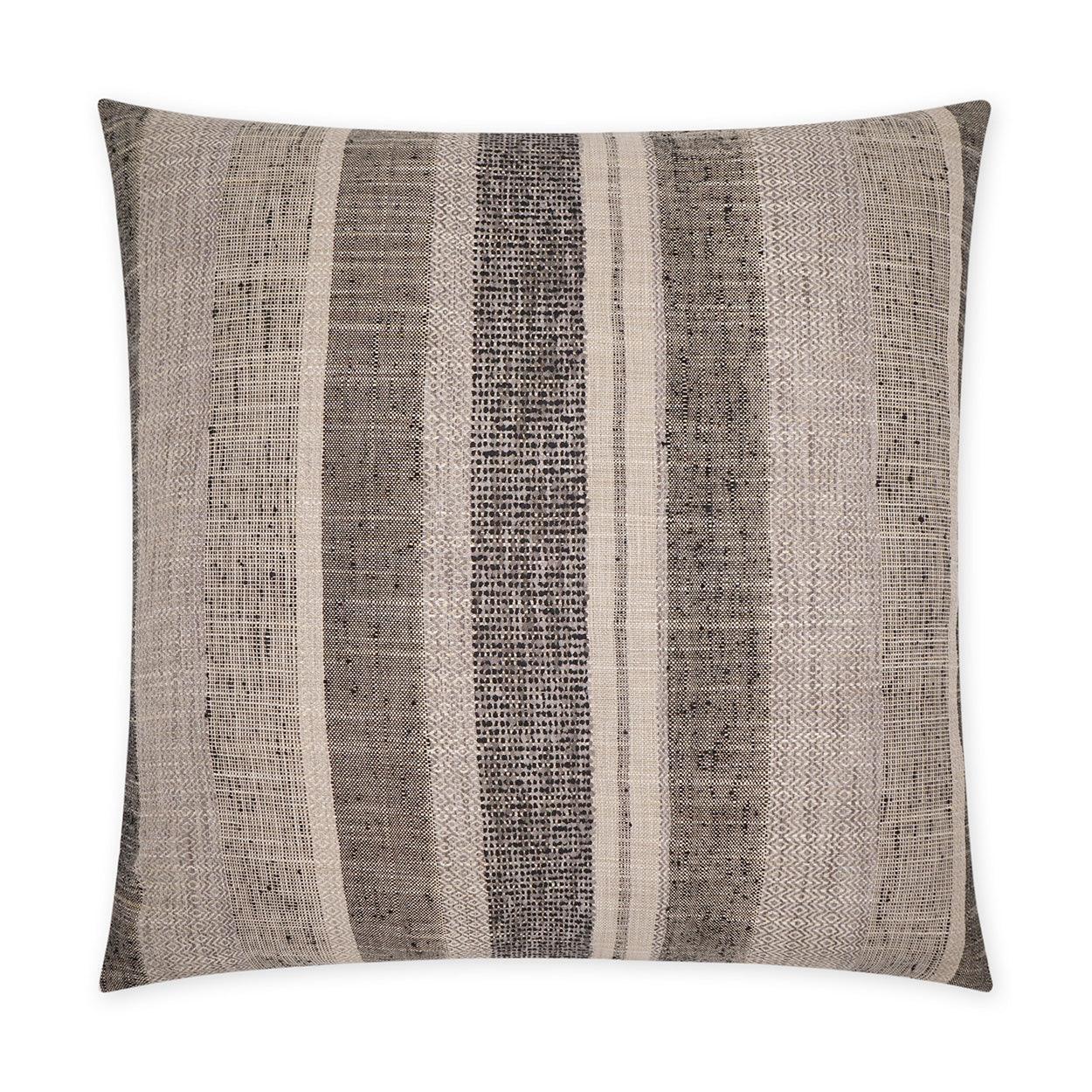 Prologue Onyx Global Stripes Grey Large Throw Pillow With Insert - Uptown Sebastian