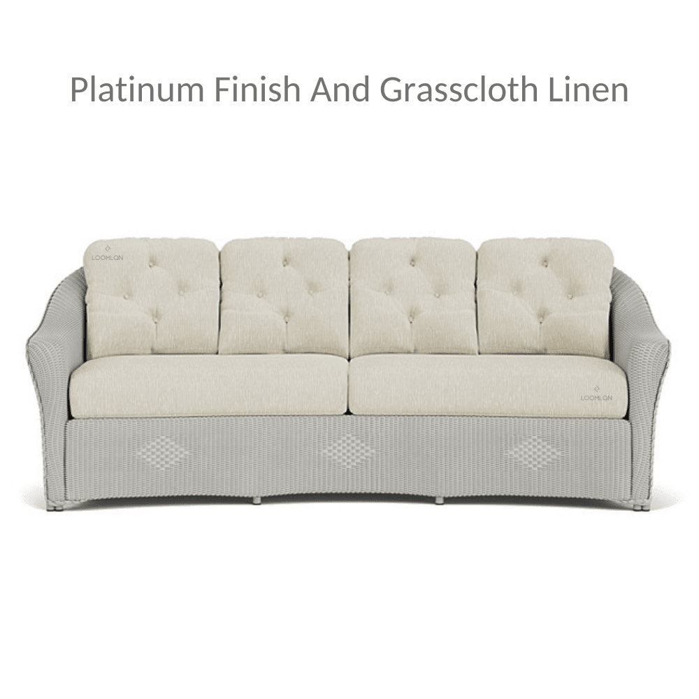 Reflections Crescent Sofa All Weather Wicker Sunbrella Cushions - Uptown Sebastian