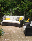 Reflections Crescent Sofa All Weather Wicker Sunbrella Cushions - Uptown Sebastian