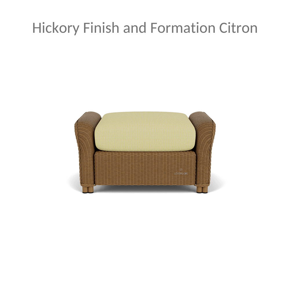 Reflections Wicker 30&quot; Ottoman With Sunbrella Cushion Lloyd Flanders - Uptown Sebastian