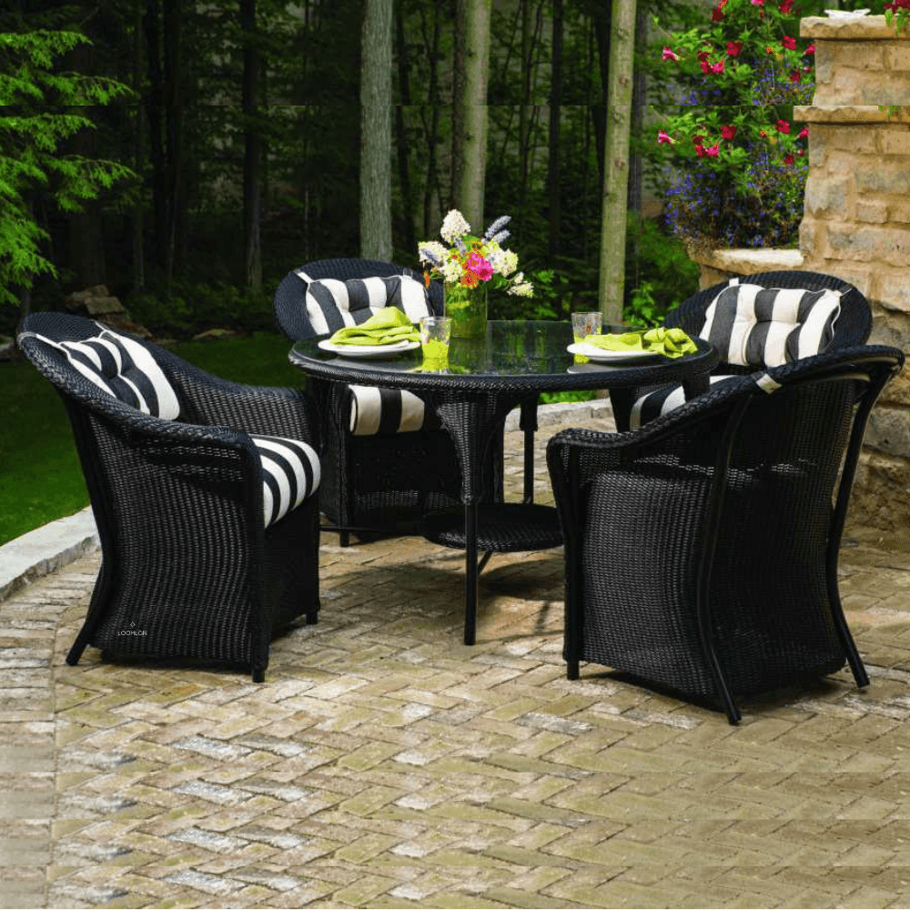 Reflections Wicker Patio Dining Table and Chair Set for 4 Lloyd Flanders - Uptown Sebastian