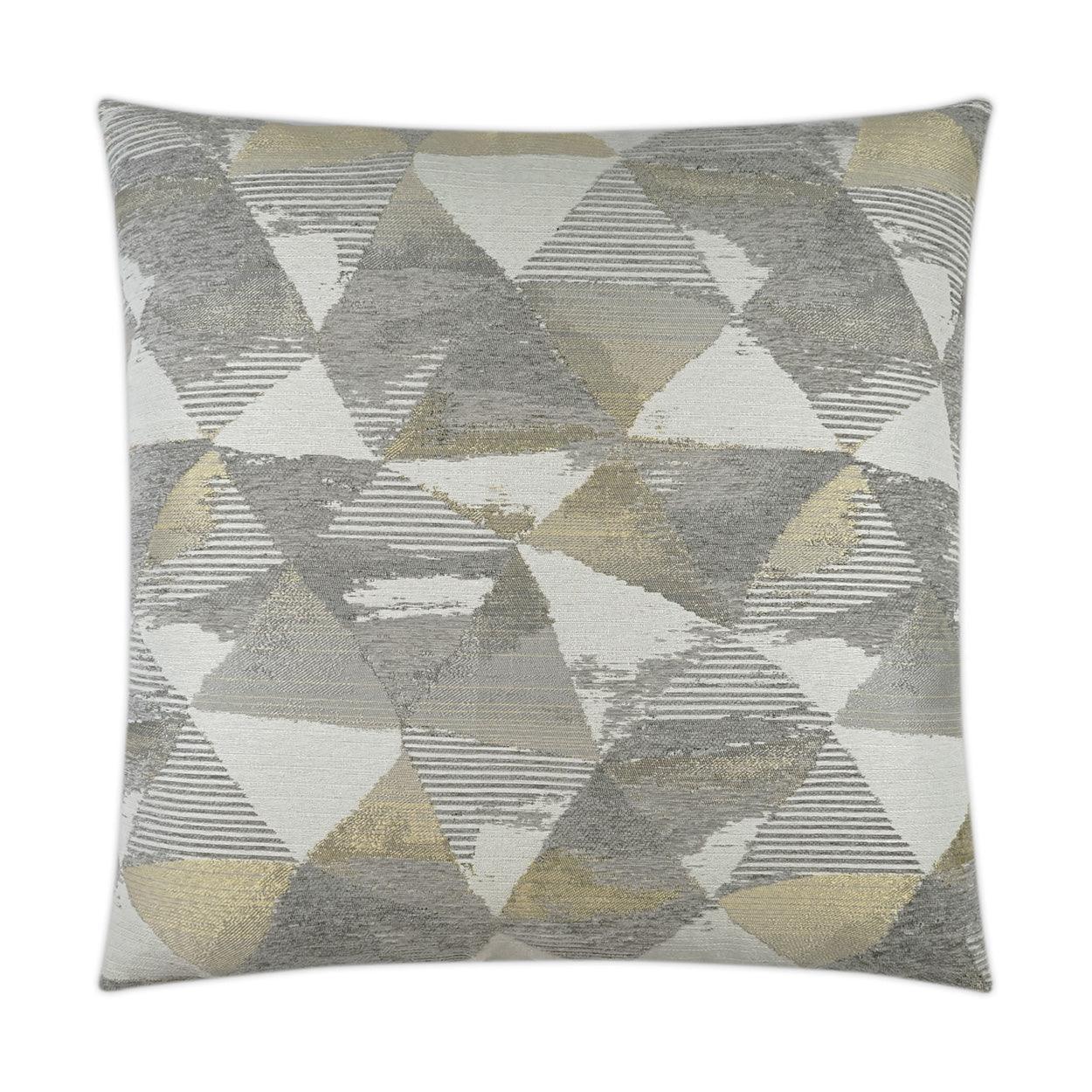 Ridgeview Golden Geometric Grey Gold Large Throw Pillow With Insert - Uptown Sebastian