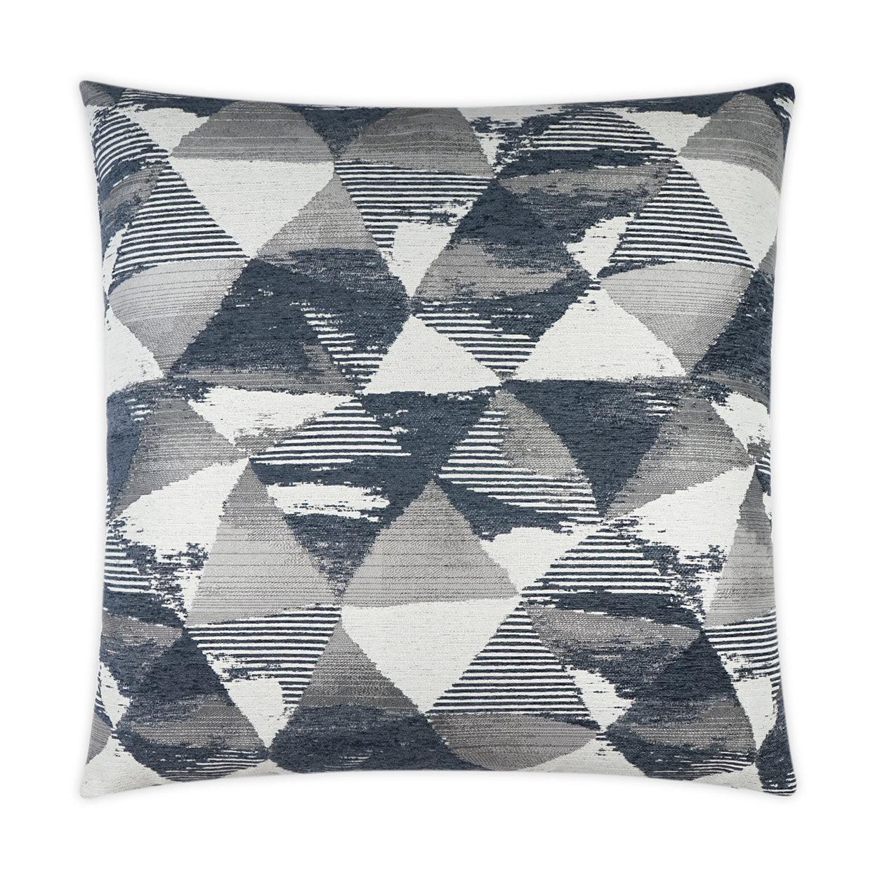Ridgeview Slate Geometric Slate Blue Large Throw Pillow With Insert - Uptown Sebastian