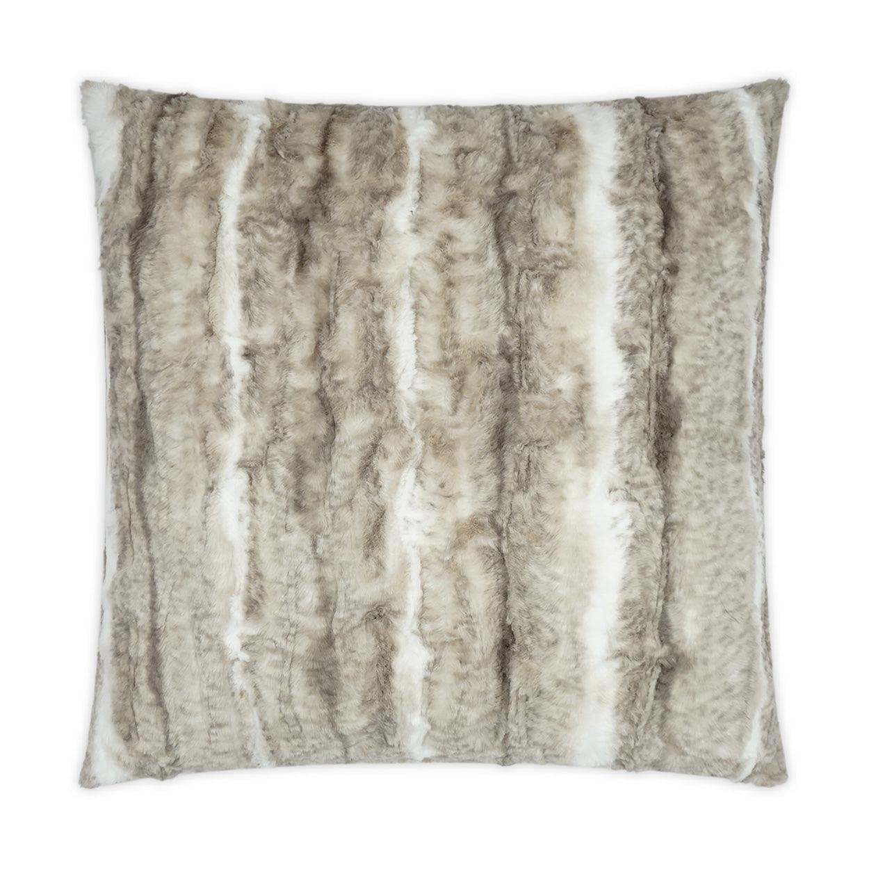 Roar Faux Fur Animal Tan Taupe Large Throw Pillow With Insert - Uptown Sebastian