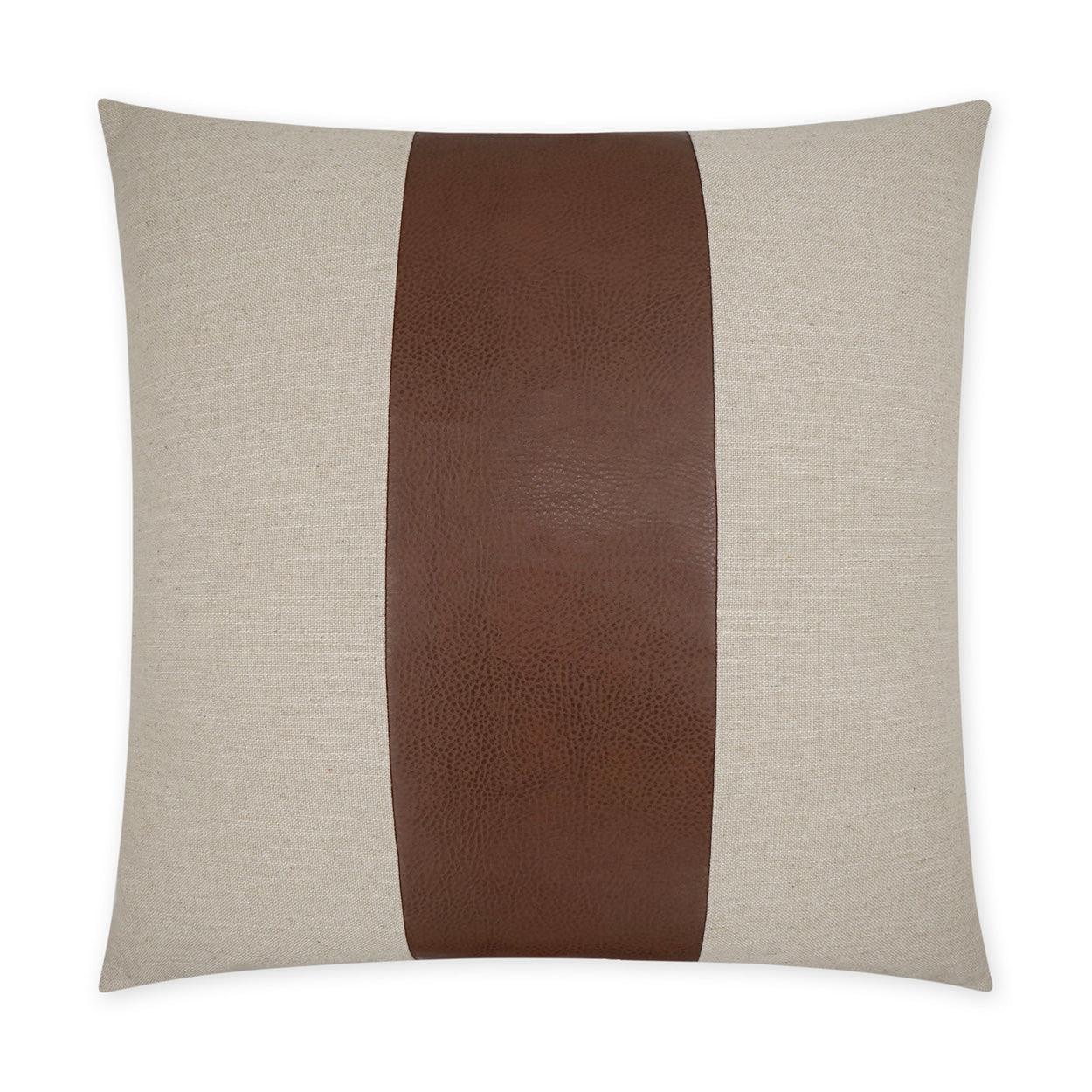 Rodeo Band Saddle Band Tan Taupe Brown Large Throw Pillow With Insert - Uptown Sebastian