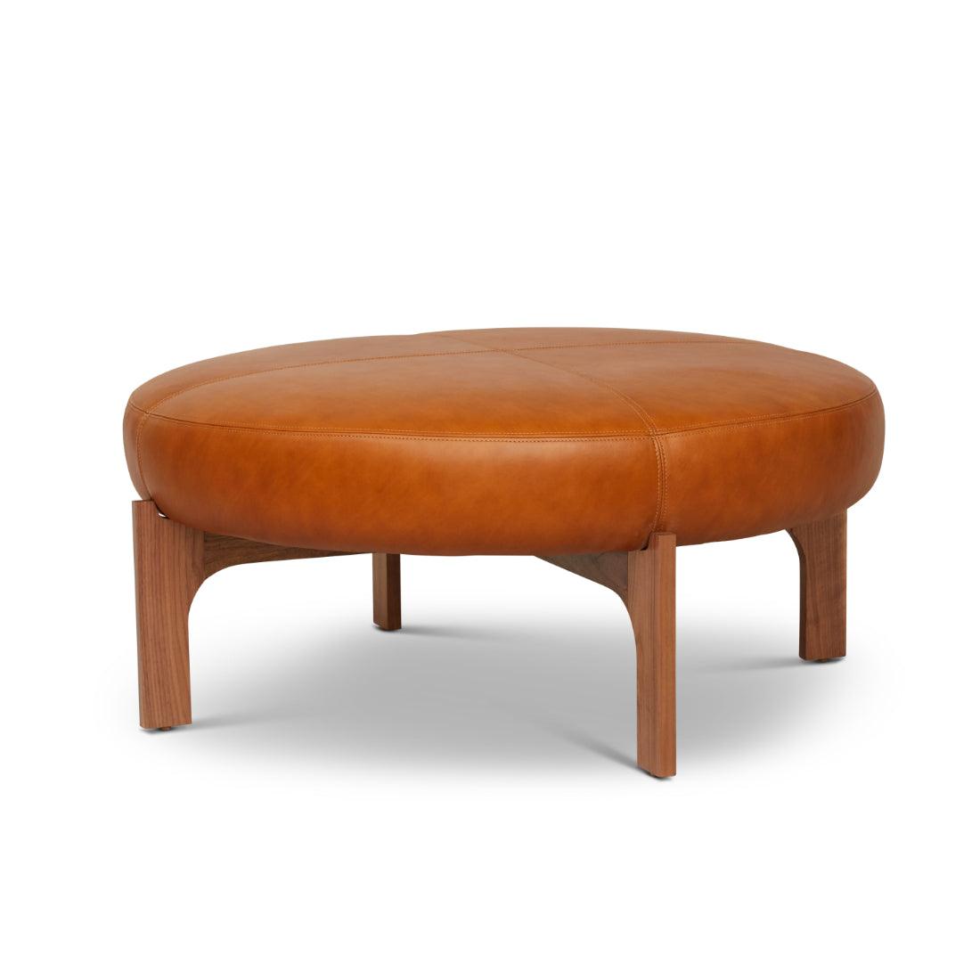 Round Leather Ottoman Coffee Table Manning - Uptown Sebastian