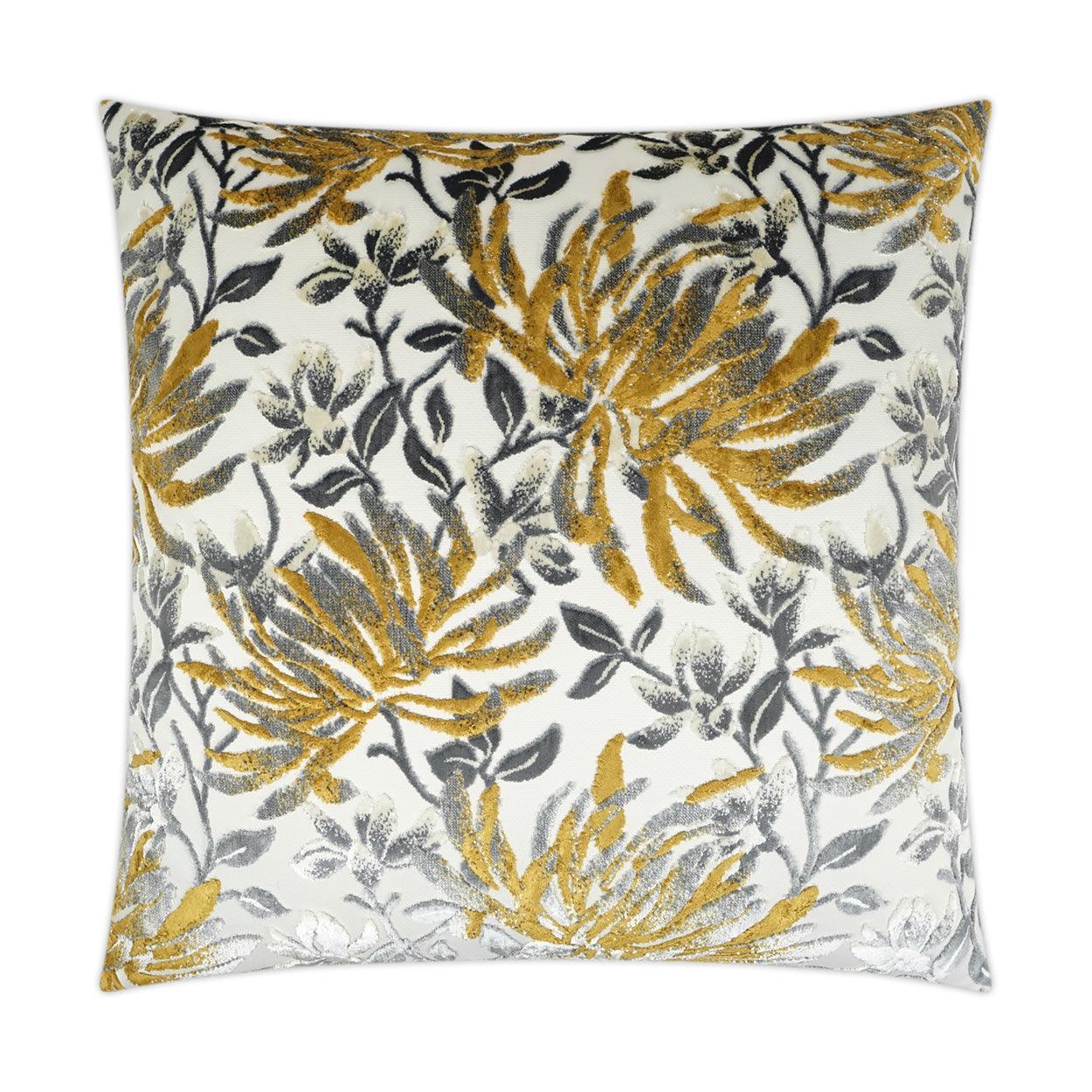 Sadah Mustard Floral Yellow Large Throw Pillow With Insert - Uptown Sebastian