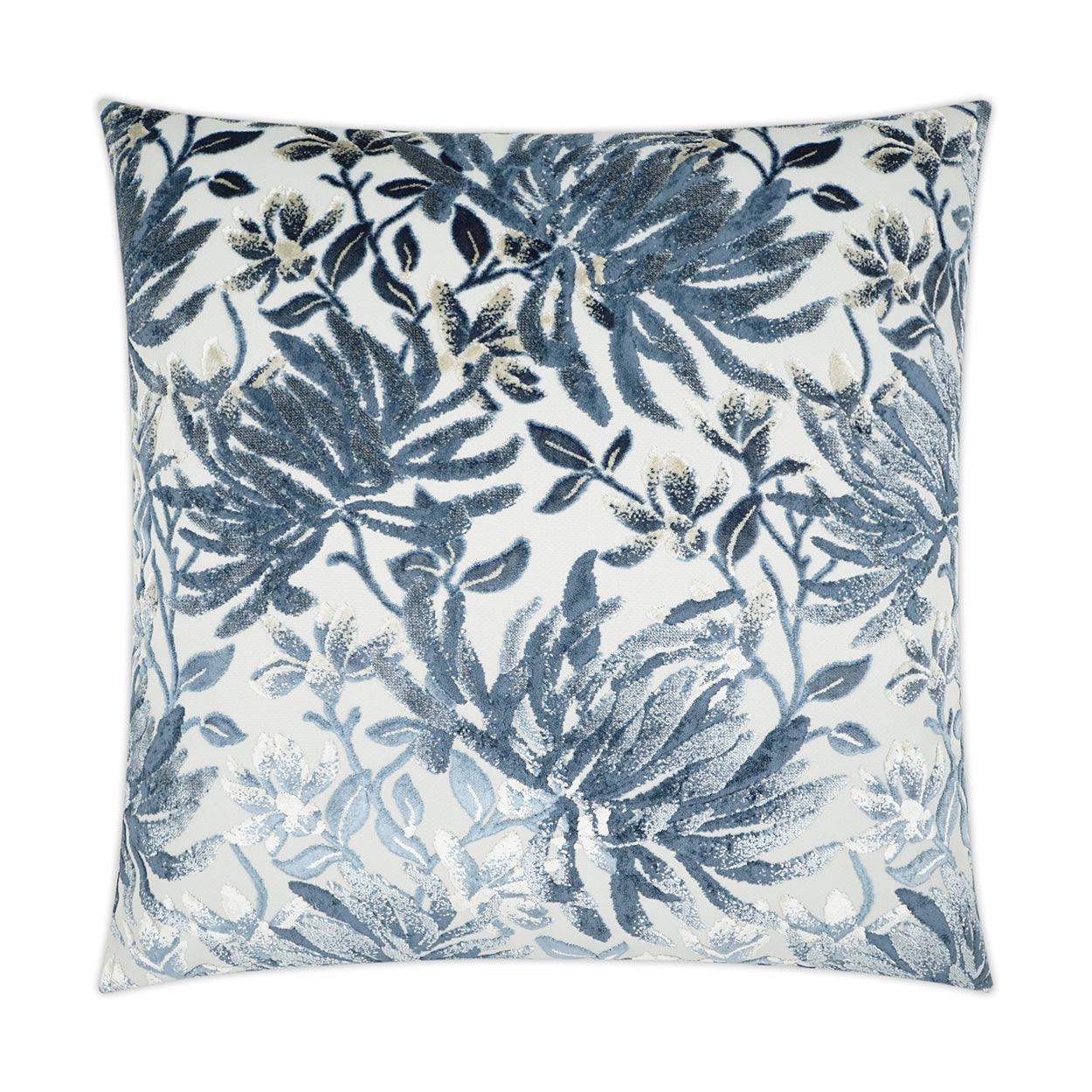 Sadah Royal Floral Blue Large Throw Pillow With Insert - Uptown Sebastian