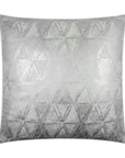 Scheme White Glam Geometric Silver White Large Throw Pillow With Insert - Uptown Sebastian