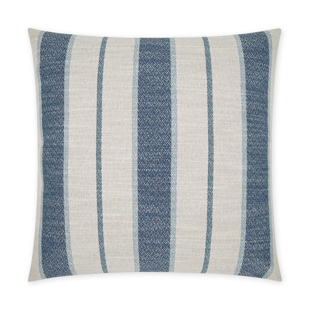 Sconset Ocean Beach Stripes Blue Large Throw Pillow With Insert - Uptown Sebastian