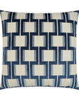 Shoreham Indigo Geometric Navy Large Throw Pillow With Insert - Uptown Sebastian