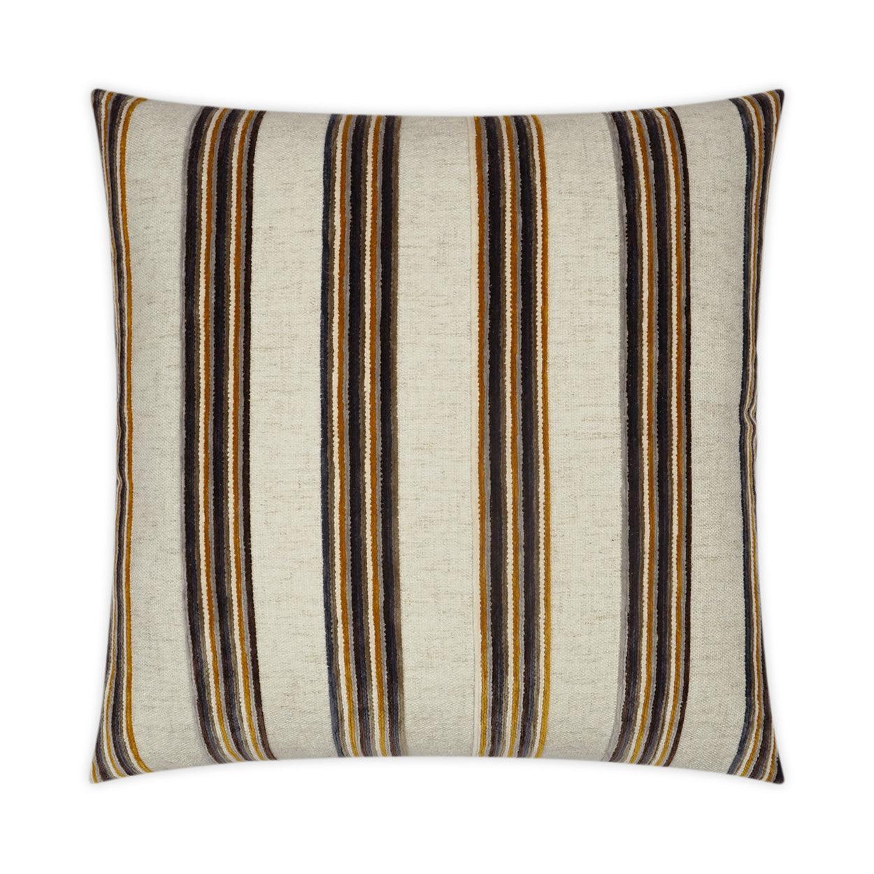 Skandit Stripes Tan Taupe Brown Large Throw Pillow With Insert - Uptown Sebastian