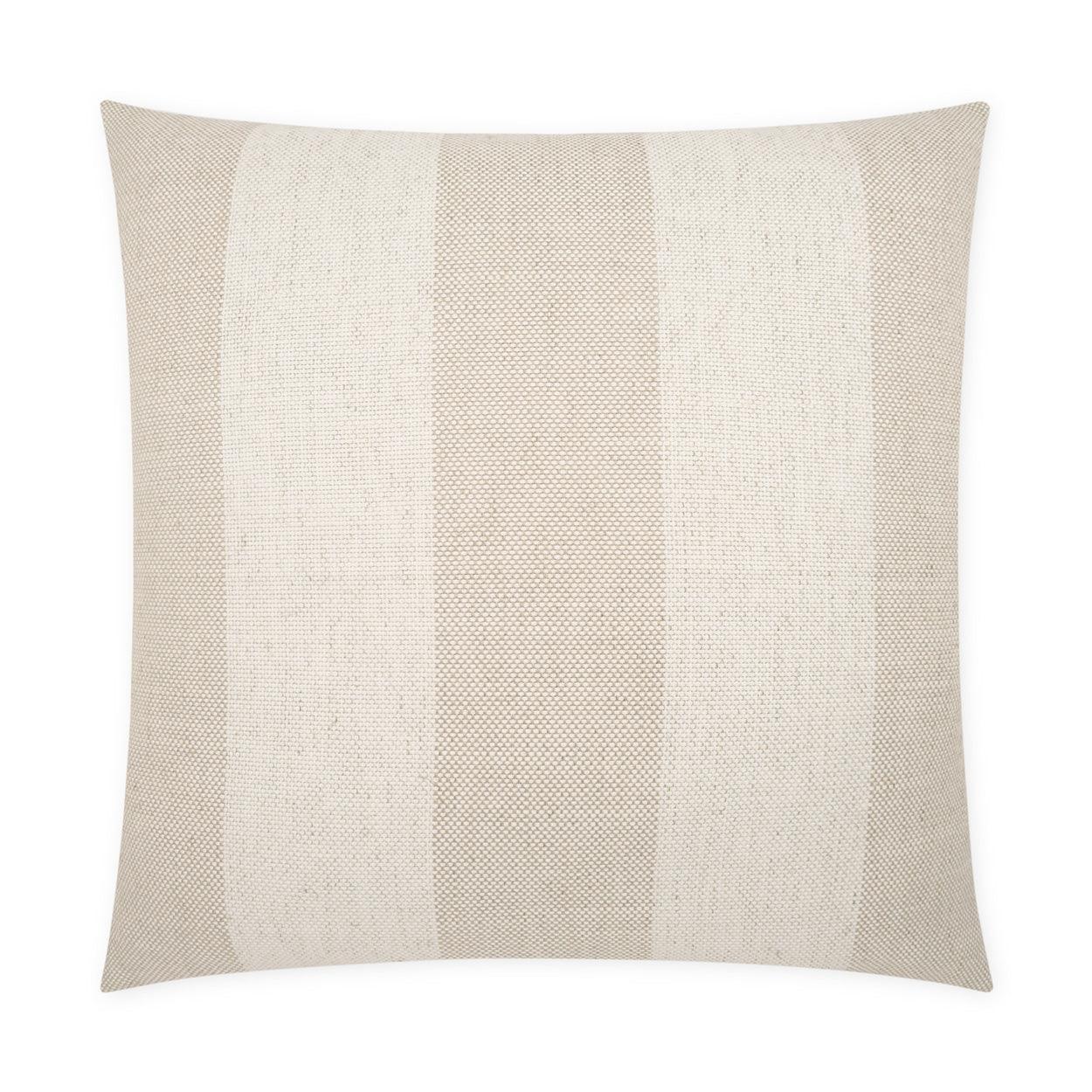 Skippy Flax Beach Stripes Ivory Large Throw Pillow With Insert - Uptown Sebastian