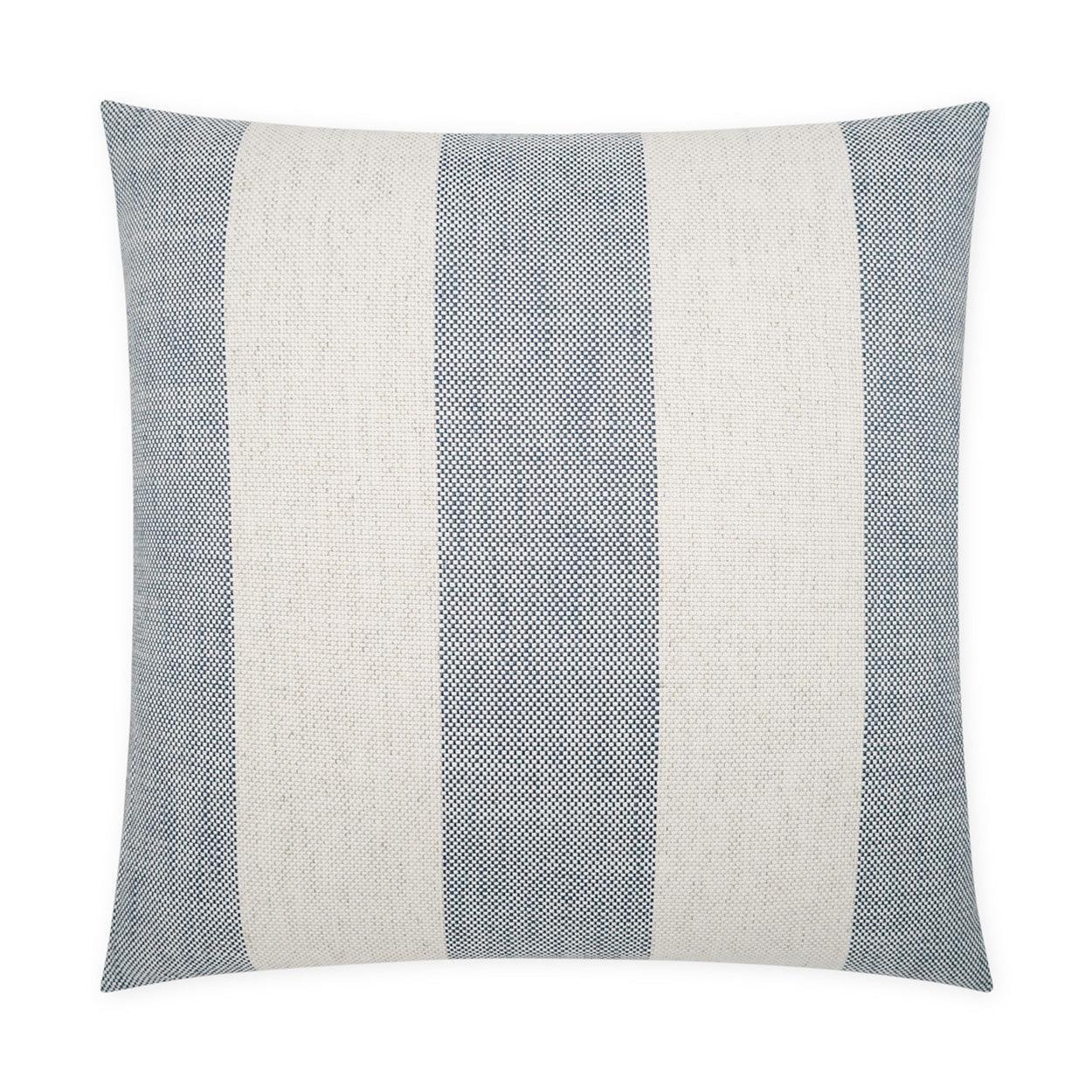 Skippy Harbor Beach Stripes Blue Large Throw Pillow With Insert - Uptown Sebastian