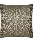 Slip Knot Charcoal Gold Tan Taupe Large Throw Pillow With Insert - Uptown Sebastian