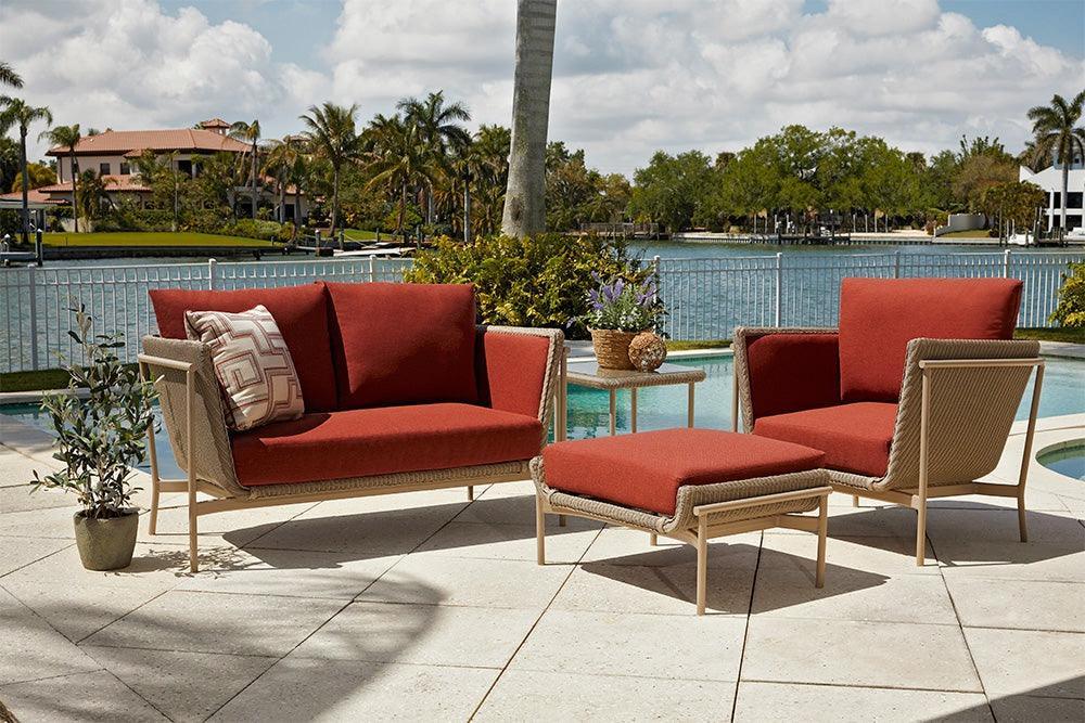 Solstice Outdoor Wicker Ottoman Patio Furniture Lloyd Flanders - Uptown Sebastian