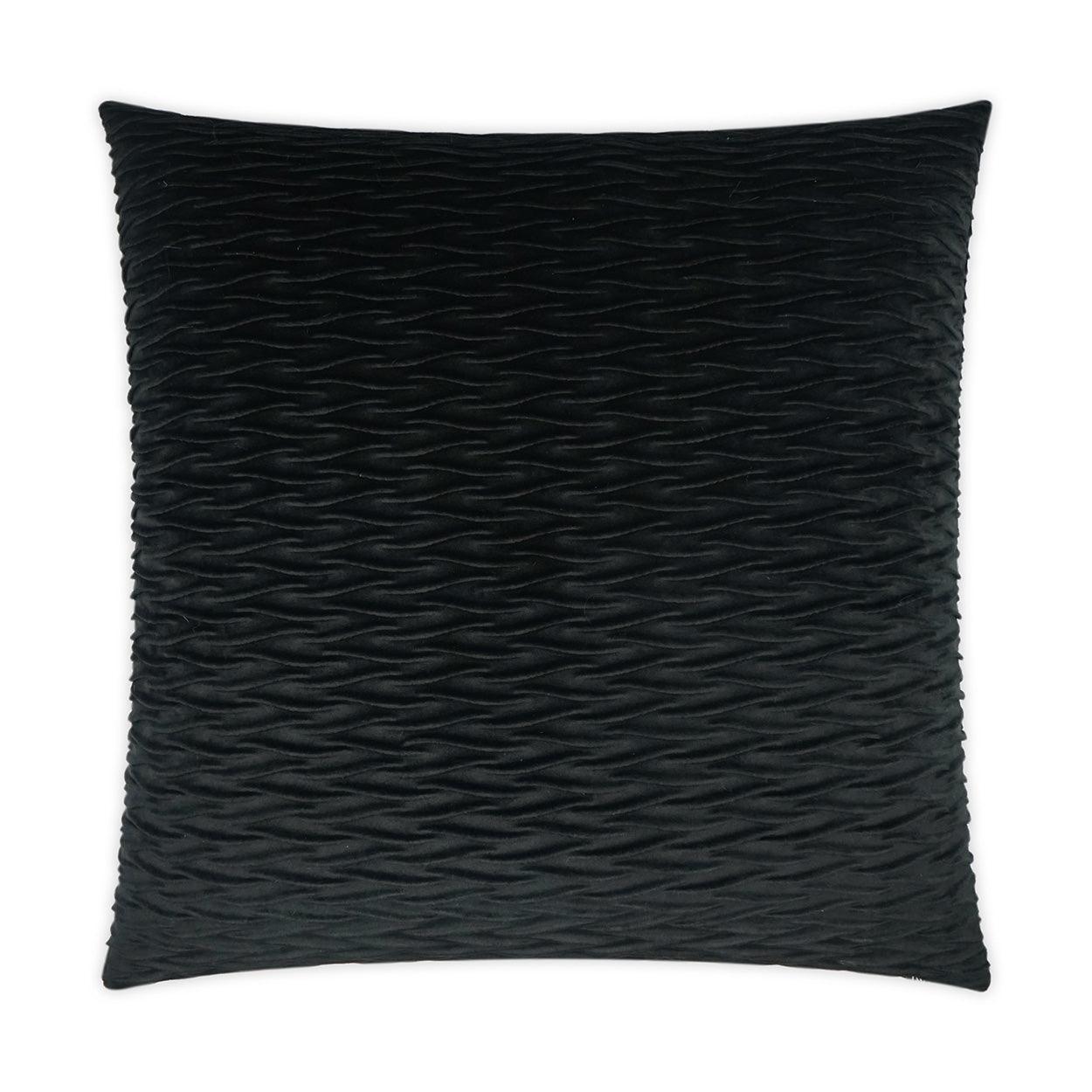 Sophia Black Solid Textured Black Large Throw Pillow With Insert - Uptown Sebastian