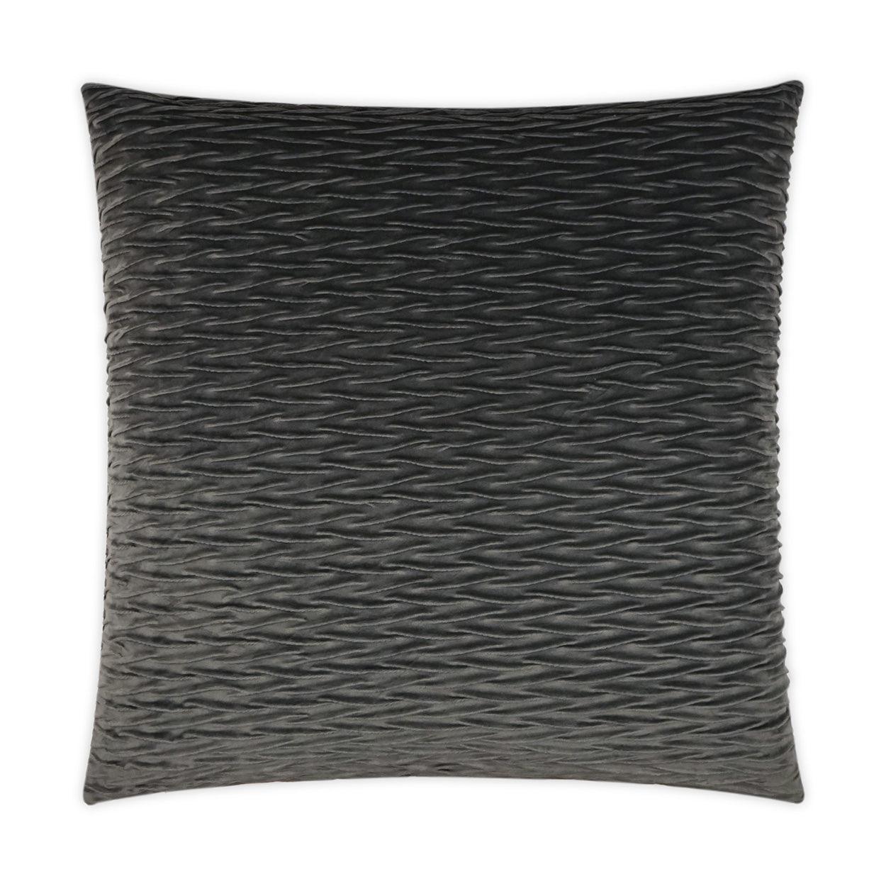 Sophia Steel Solid Textured Grey Large Throw Pillow With Insert - Uptown Sebastian