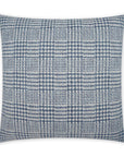 Spencer Traditional Plaid Check Blue Large Throw Pillow With Insert - Uptown Sebastian