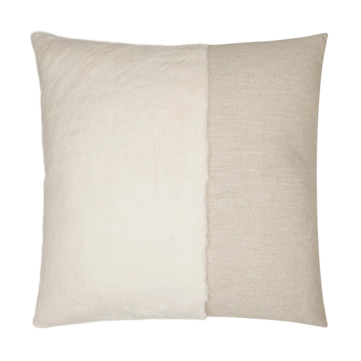 St. Moritz Cream Faux Fur Ivory Large Throw Pillow With Insert - Uptown Sebastian