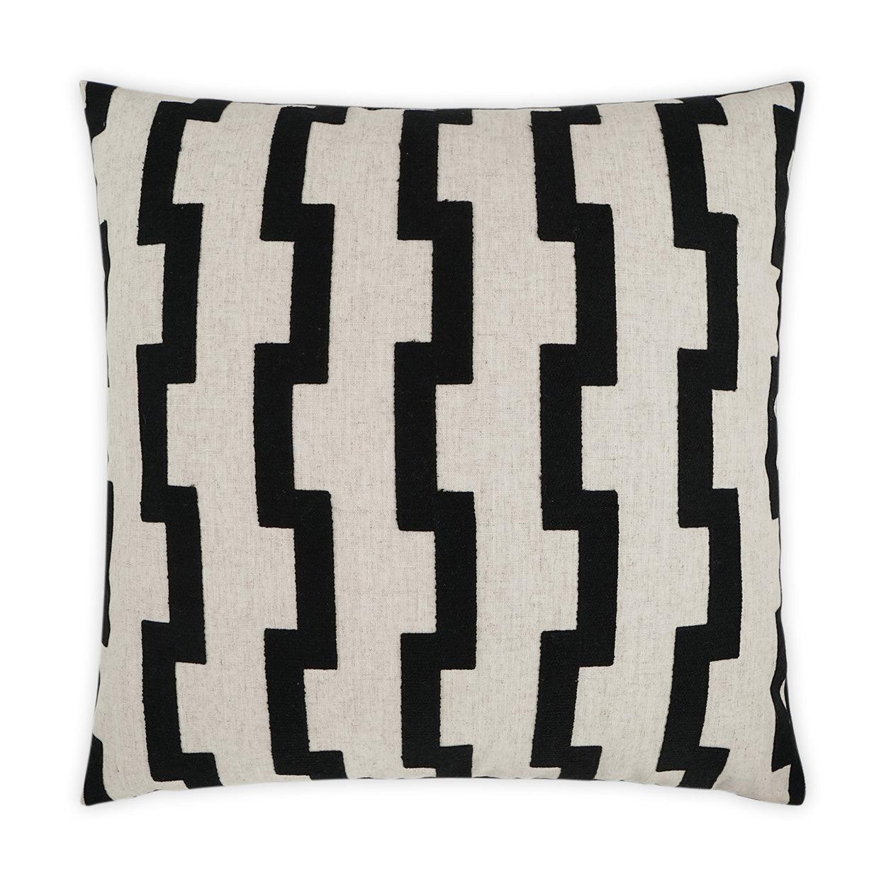 Steps Geometric Global Black Large Throw Pillow With Insert - Uptown Sebastian