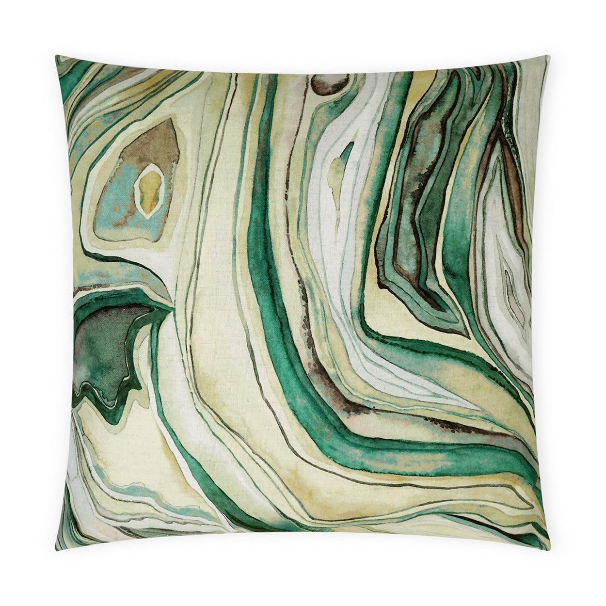 Sumidero Emerald Abstract Green Large Throw Pillow With Insert - Uptown Sebastian