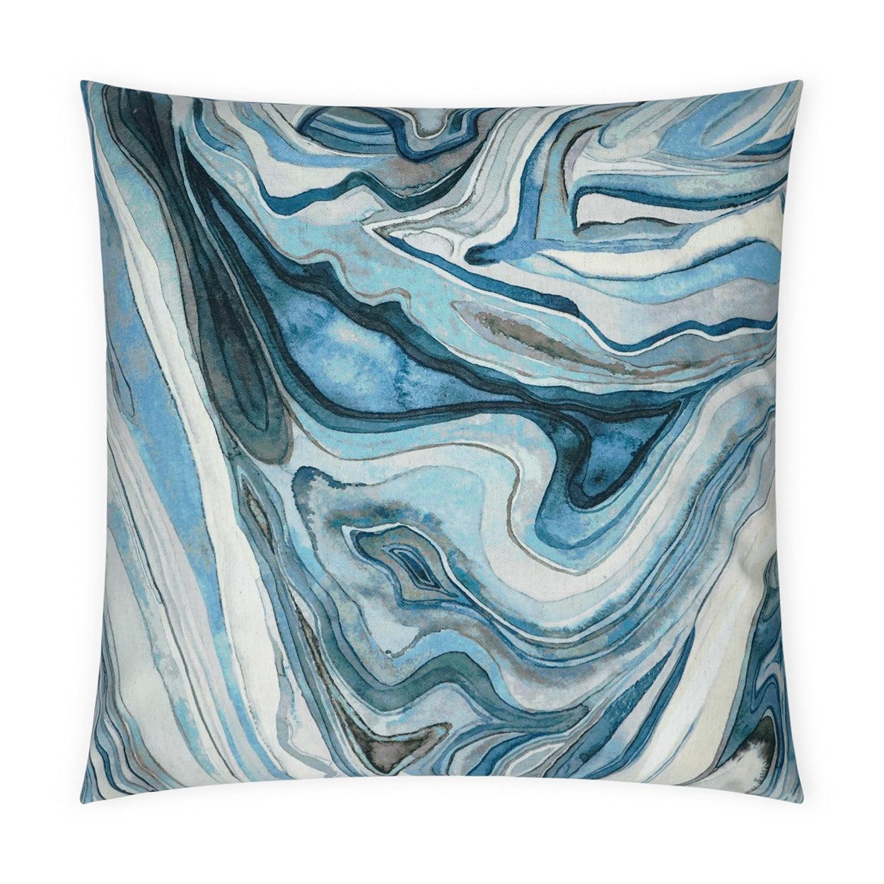 Sumidero Marine Abstract Blue Large Throw Pillow With Insert - Uptown Sebastian