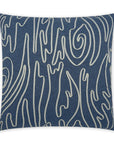 Swindler Denim Abstract Beach Blue Large Throw Pillow With Insert - Uptown Sebastian