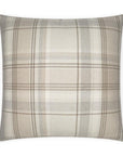 Tartan Buff Plaid Check Tan Taupe Brown Ivory Large Throw Pillow With Insert - Uptown Sebastian