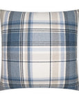 Tartan Navy Plaid Check Navy Large Throw Pillow With Insert - Uptown Sebastian