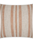 Terracotta Beach Stripes Orange Large Throw Pillow With Insert - Uptown Sebastian