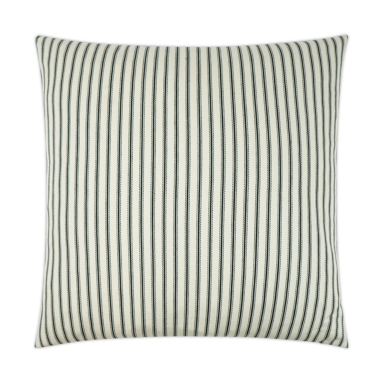 Ticking Farmhouse Stripes White Large Throw Pillow With Insert - Uptown Sebastian