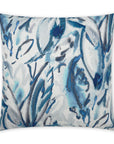 Tisane Ocean Abstract Floral Blue Large Throw Pillow With Insert - Uptown Sebastian