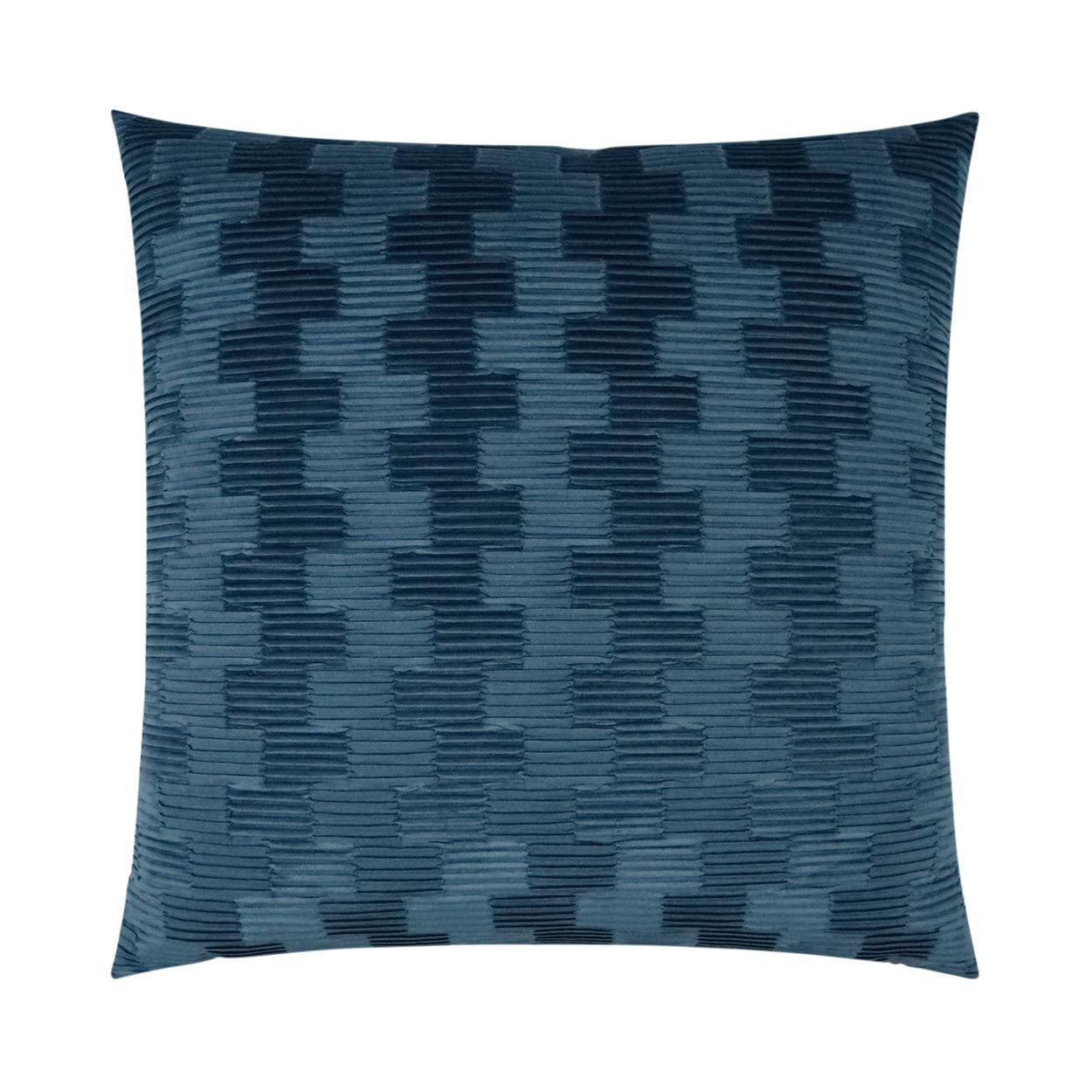 Treble Blue Solid Textured Blue Large Throw Pillow With Insert - Uptown Sebastian