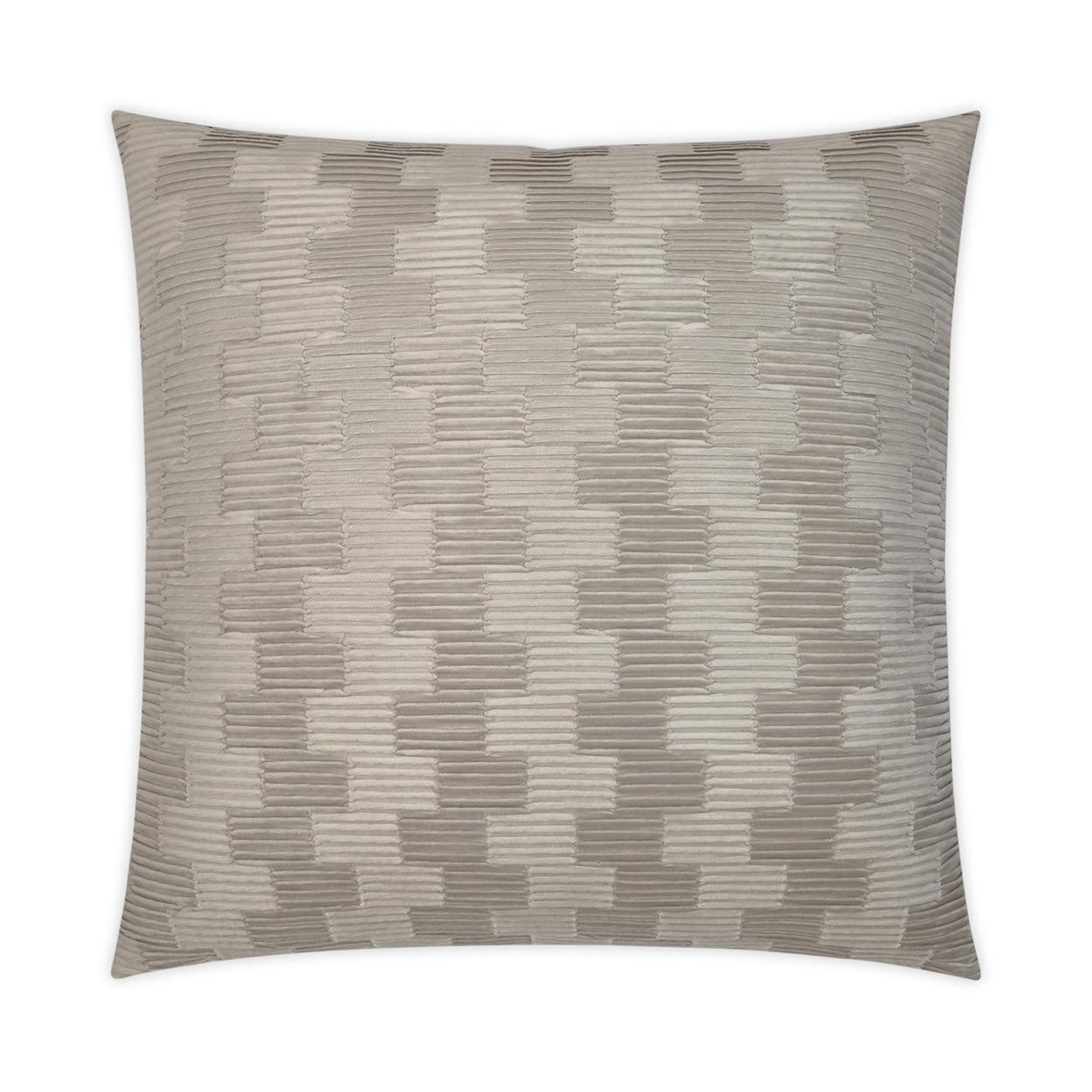 Treble Putty Solid Textured Tan Taupe Large Throw Pillow With Insert - Uptown Sebastian