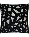 Veleri Black Abstract Black Grey Large Throw Pillow With Insert - Uptown Sebastian