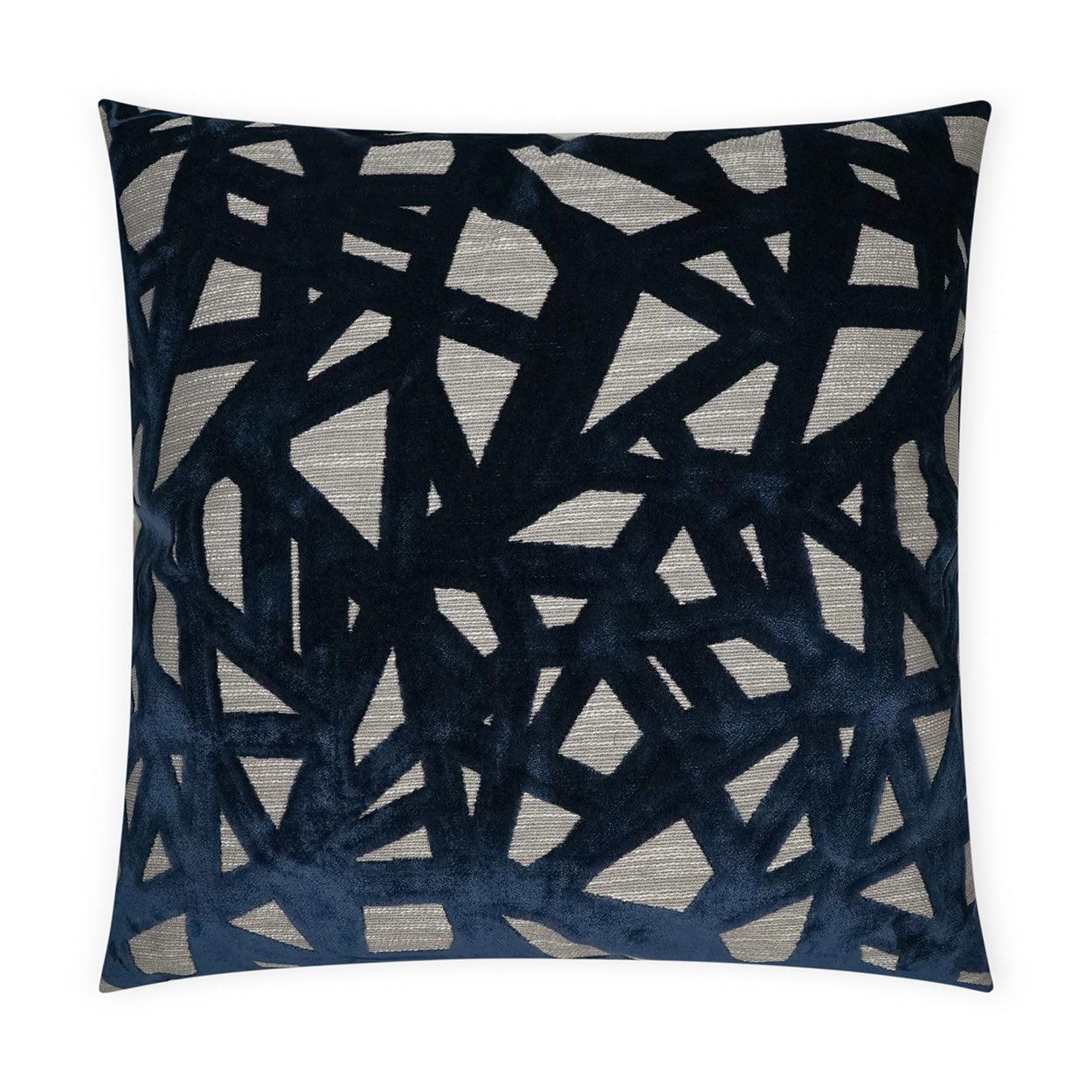 Veleri Indigo Abstract Navy Large Throw Pillow With Insert - Uptown Sebastian